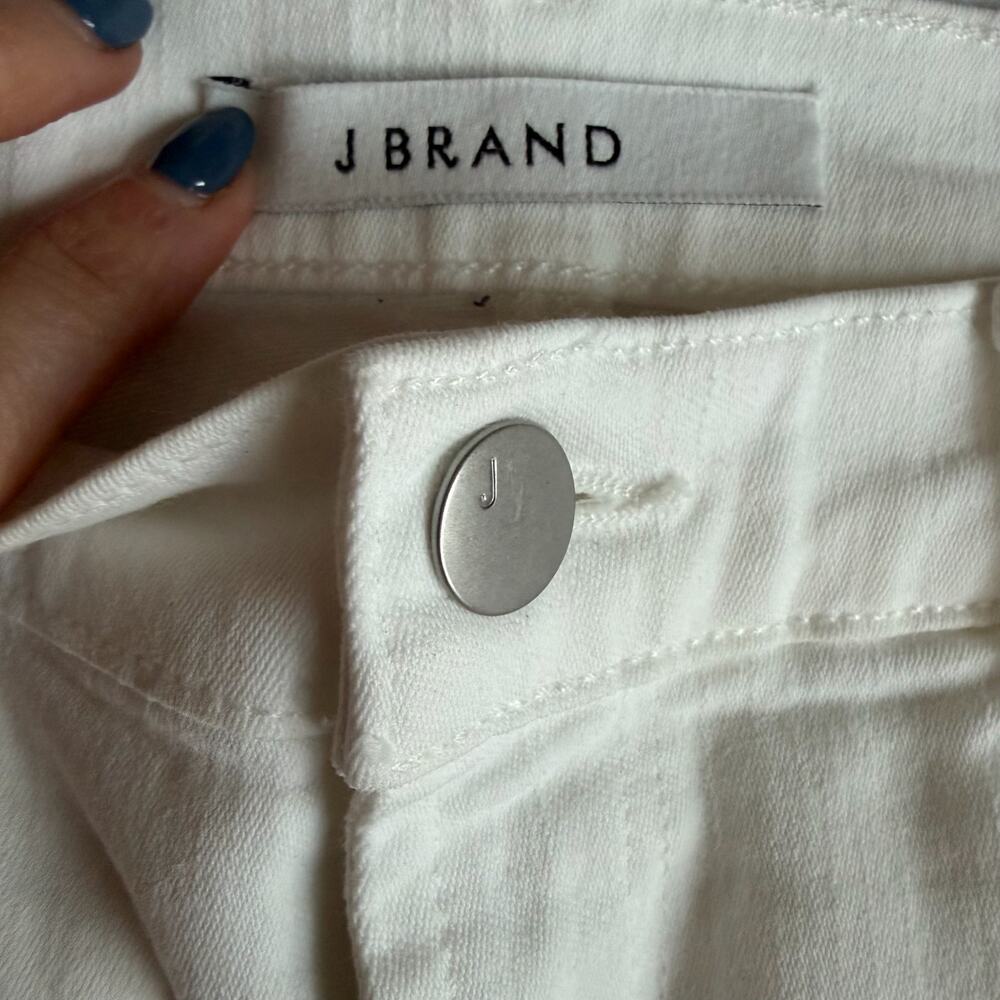 J Brand White Skinny Jeans Size 27 Textured Dot Stretch Denim - Picture 6 of 13